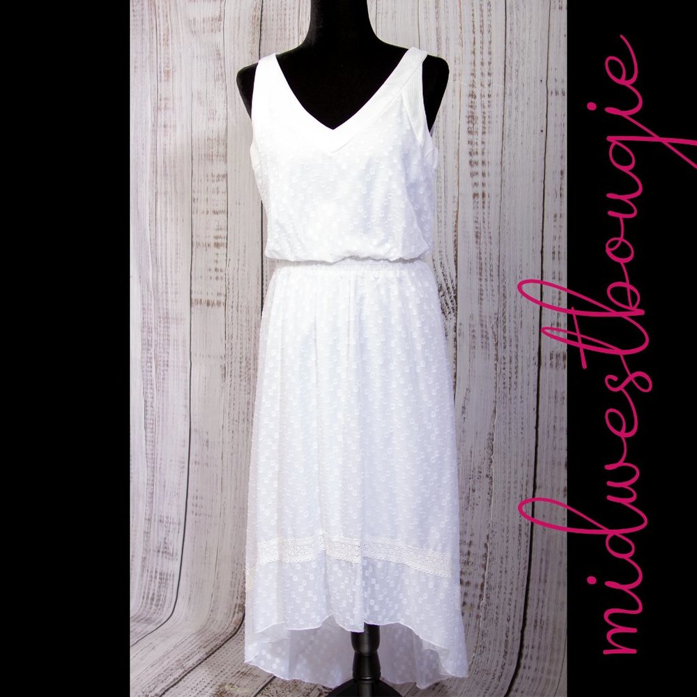 Tribal Femme White Sleeveless Dress